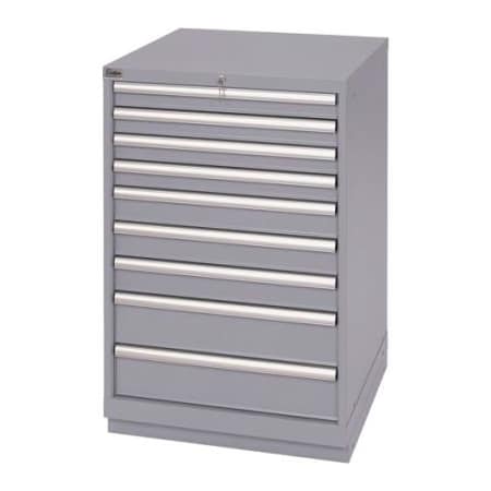 Lista International Lista 9 Drawer Standard Width Cabinet - Light Gray, Individual Lock XSSC0900-0901LGRG